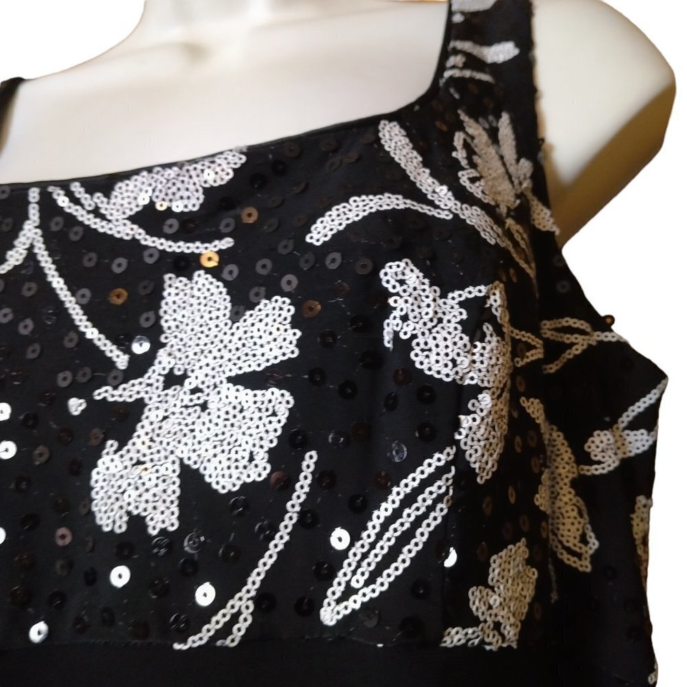 Collections by Lourea Women's Size 12 Black Sequined Sleeveless Dress Event - Picture 3 of 7